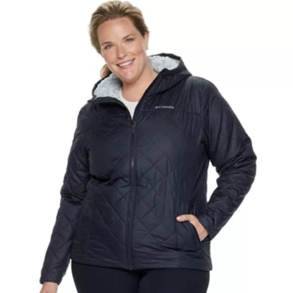 Columbia Women's 1X Navy Blue Sherpa Winter Coat